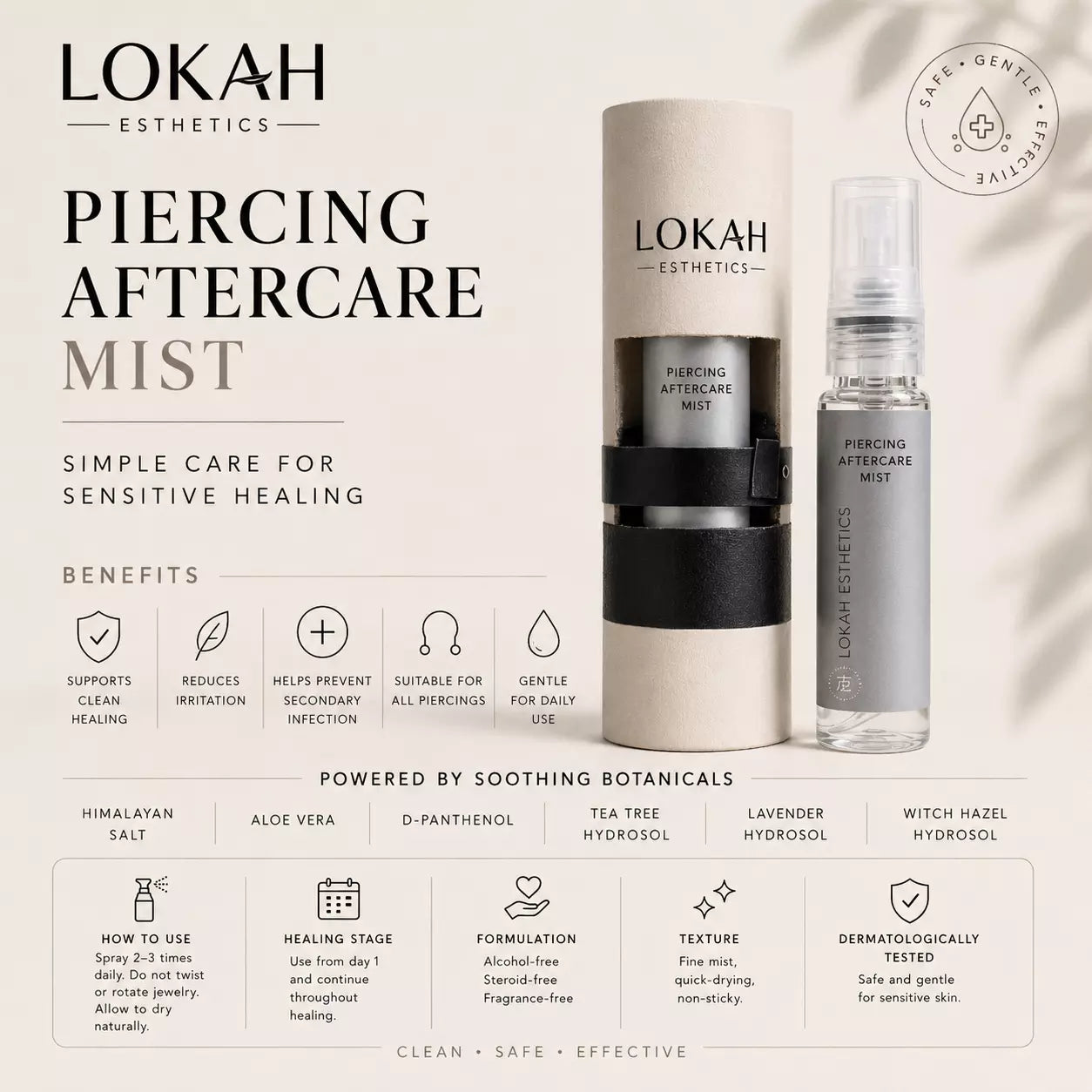 Lokah Esthetics Piercing Aftercare Mist