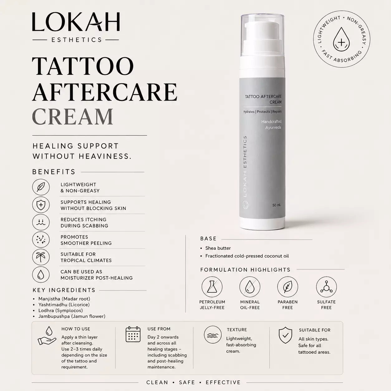 Lokah Esthetics Tattoo Aftercare Cream